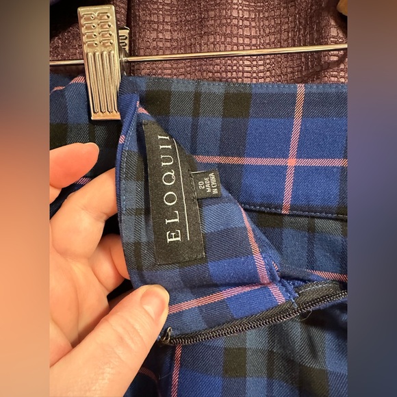 ELOQUII Plaid Column Skirt - Picture 4 of 11